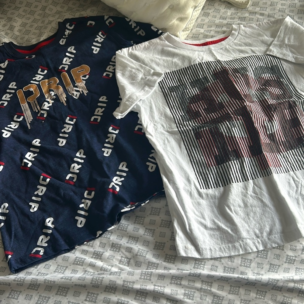 2 Drip & Hustle Shirts - Large 10/12